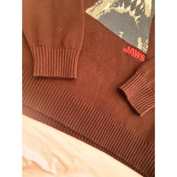 Jaws X Dark Seas Sweater Mens XL Black Heavy Knit Shark Cottagecore Movie - Picture 6 of 13